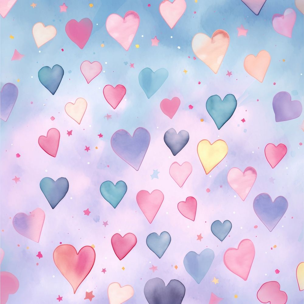 Cute wallpaper backgrounds purple heart. AI generated Image by rawpixel.