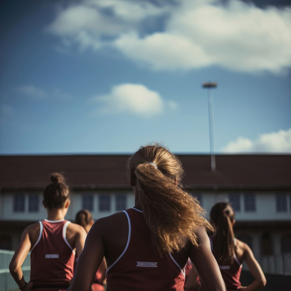 Running high school students race sports. AI generated Image by rawpixel.