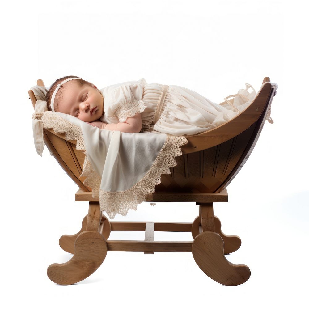 Baby furniture cradle bed. AI generated Image by rawpixel.
