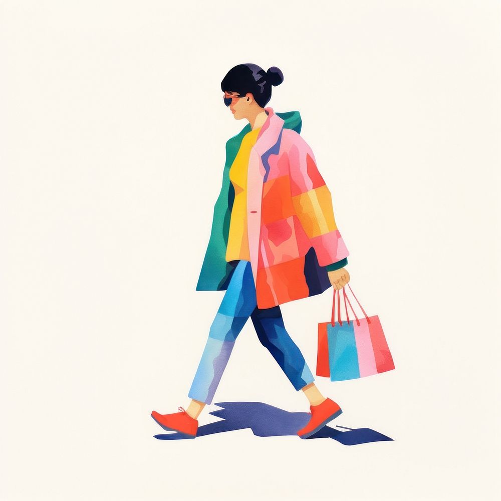 Women walking shopping handbag consumerism. AI generated Image by rawpixel.