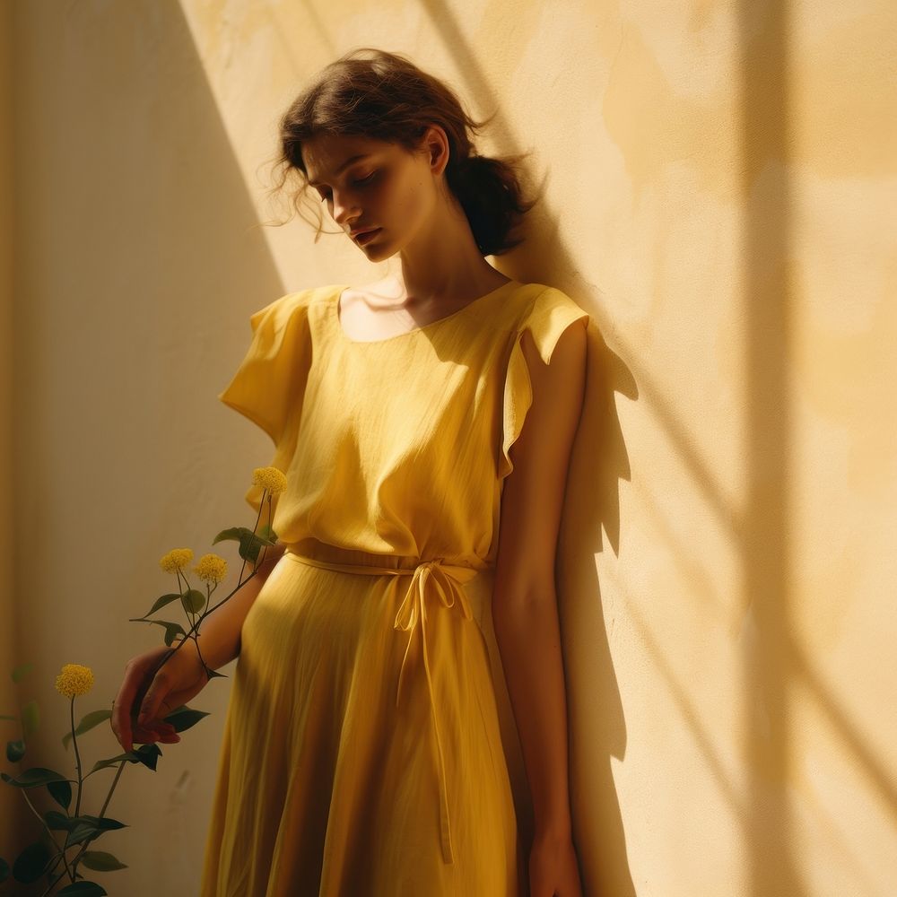 Dress portrait fashion yellow. 