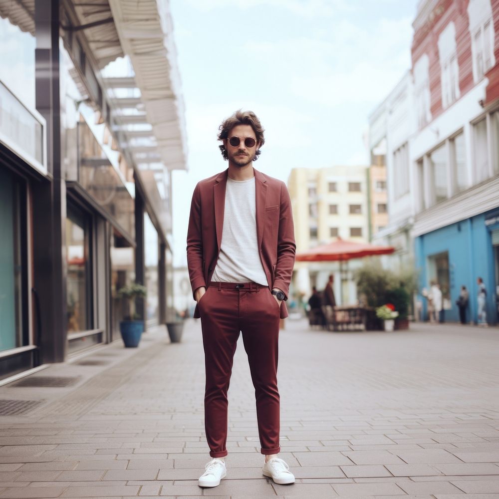 Street fashion standing adult men. AI generated Image by rawpixel.