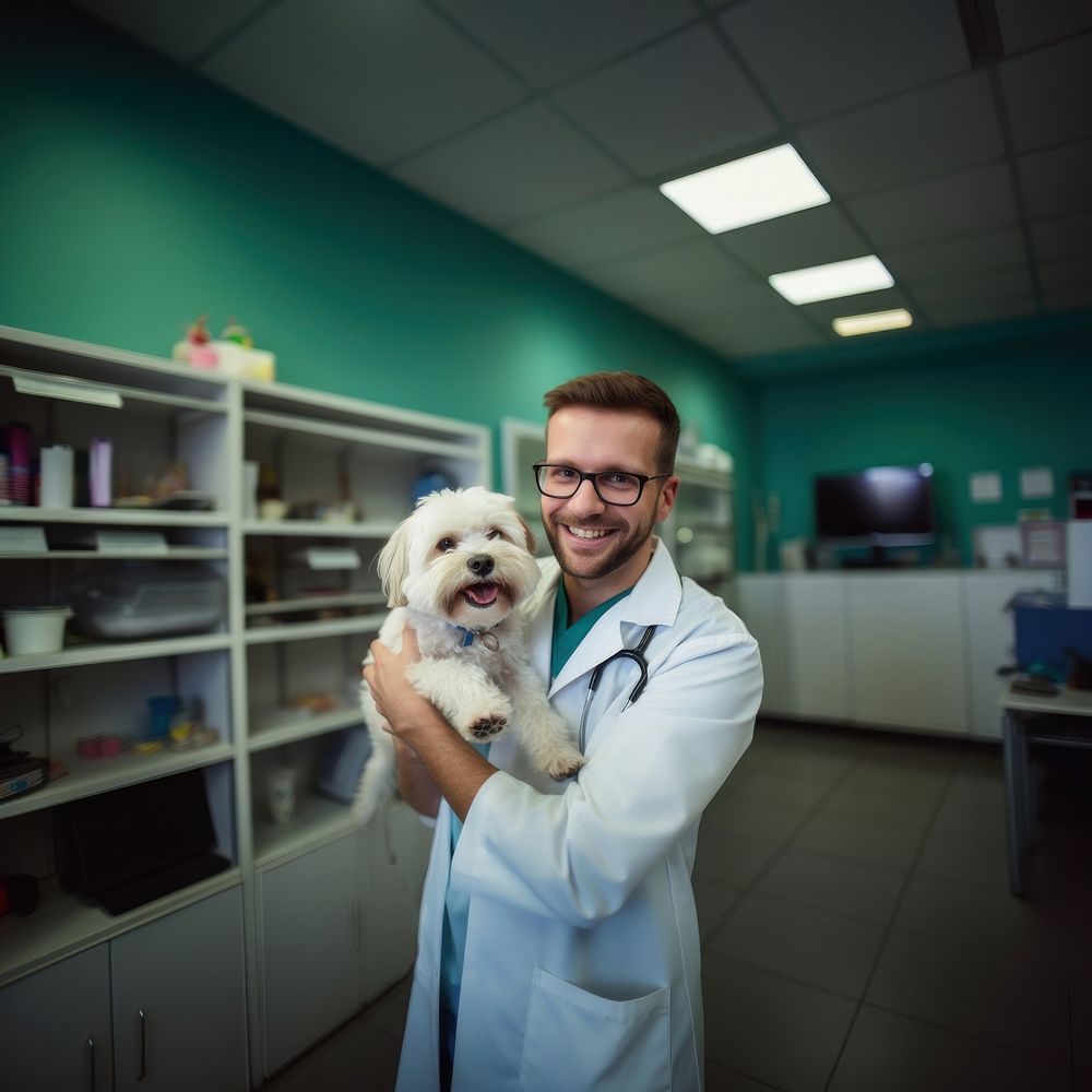 Doctor veterinarian hospital glasses. 