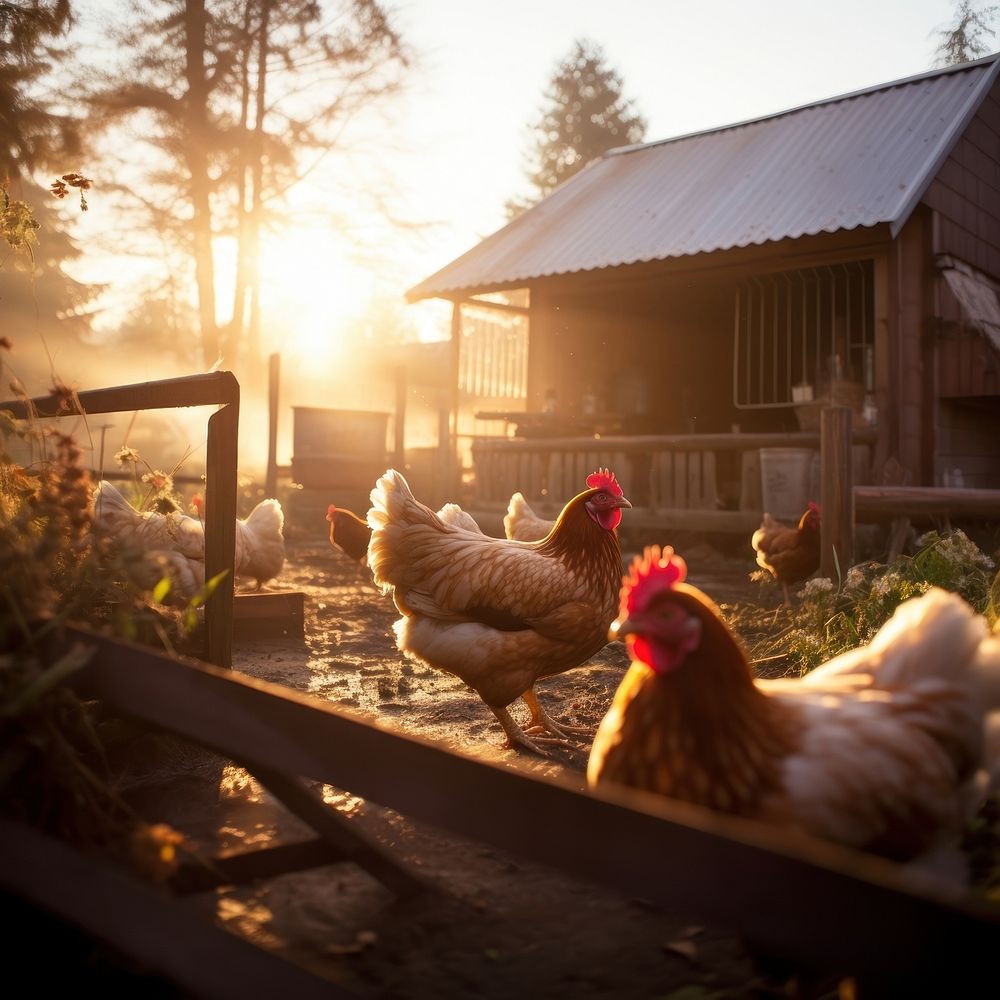 Chickens outdoors poultry animal. AI generated Image by rawpixel.