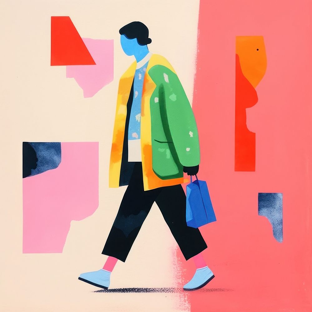 Character walking art painting. AI generated Image by rawpixel.