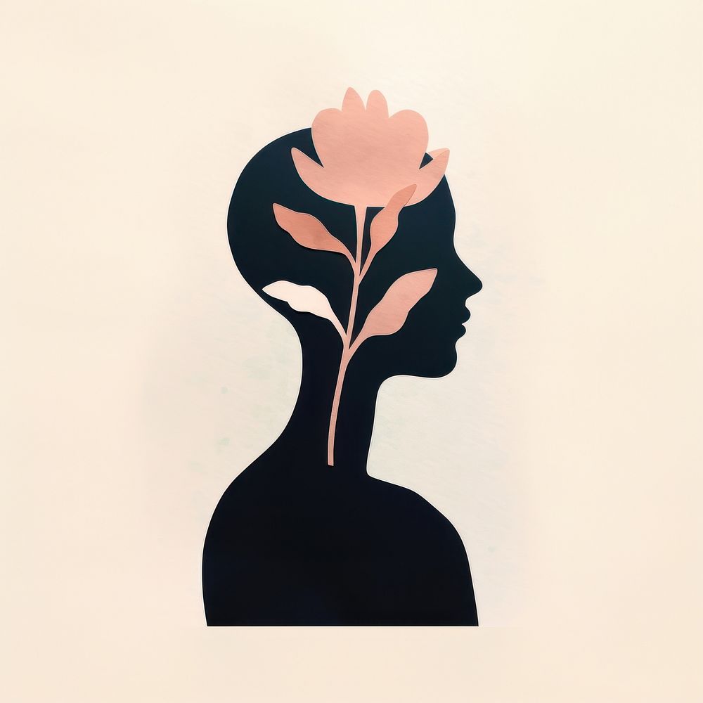 Silhouette art flower adult. 