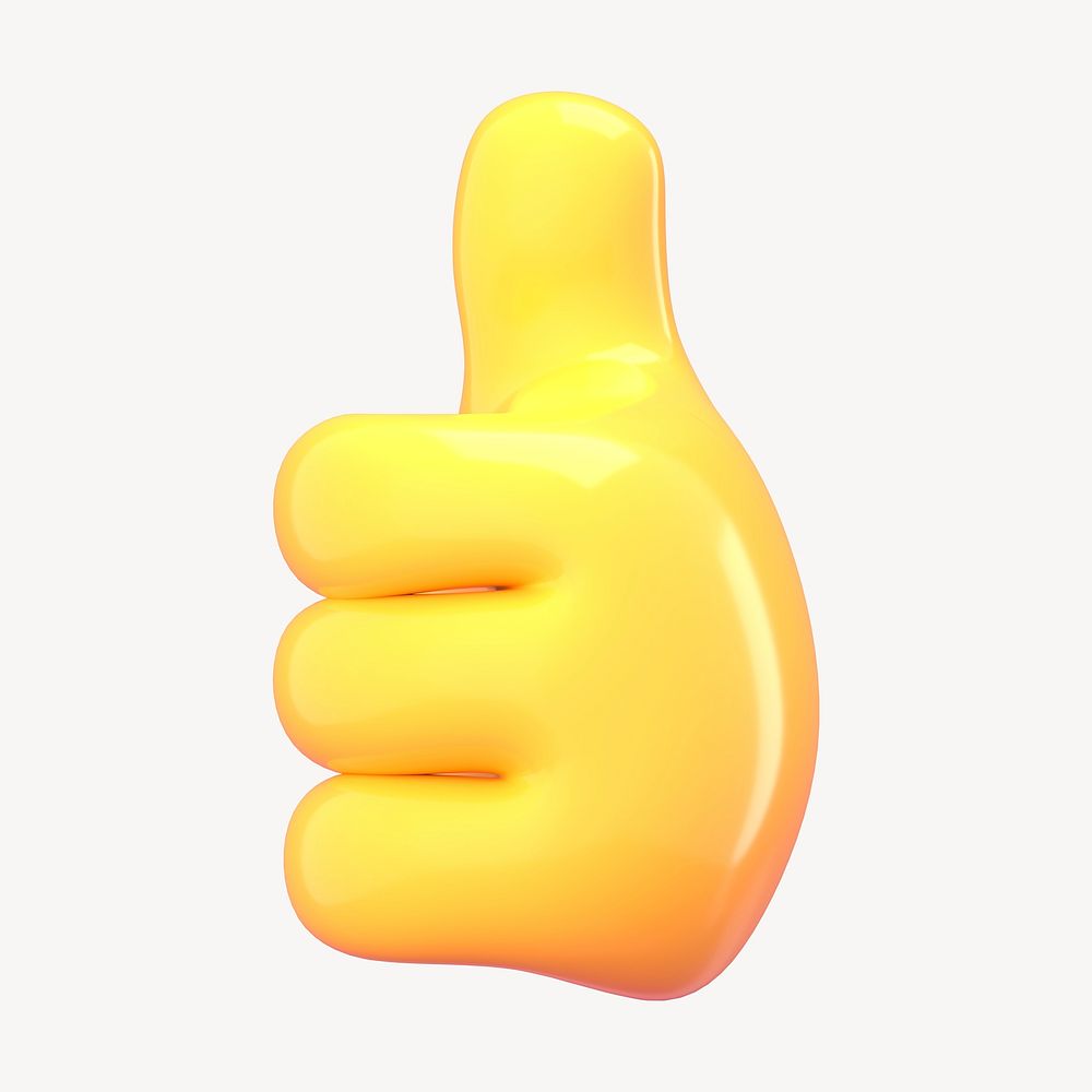 3D thumbs up emoji, hand signal