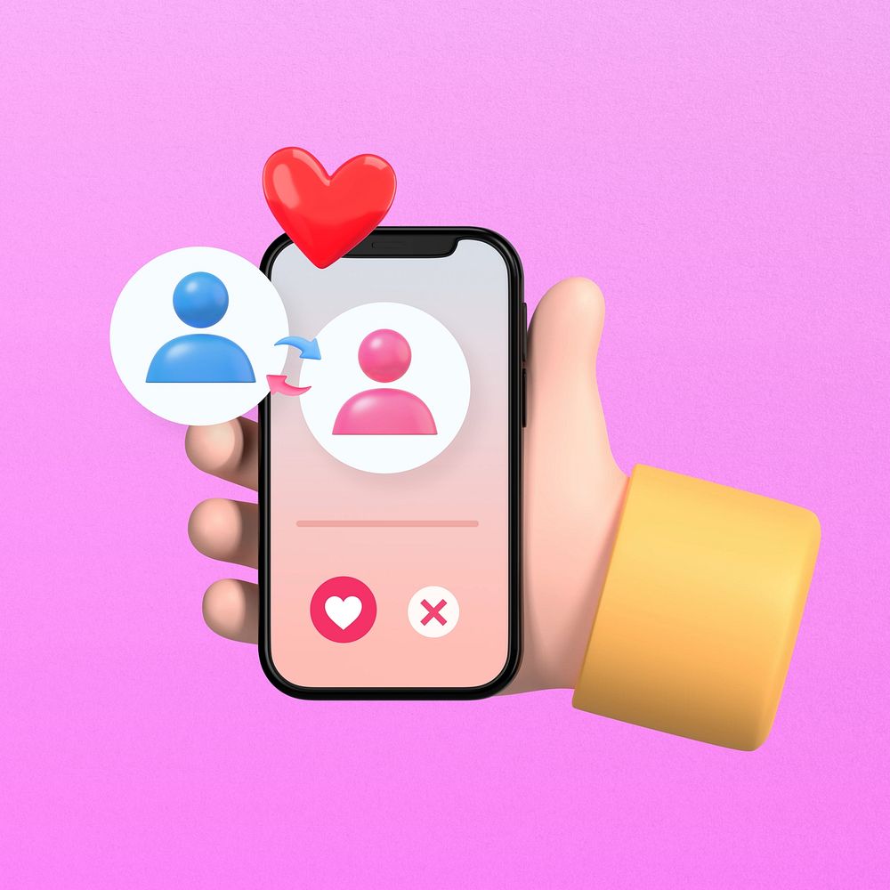 Dating app matched, 3D love | Premium Photo Illustration - rawpixel