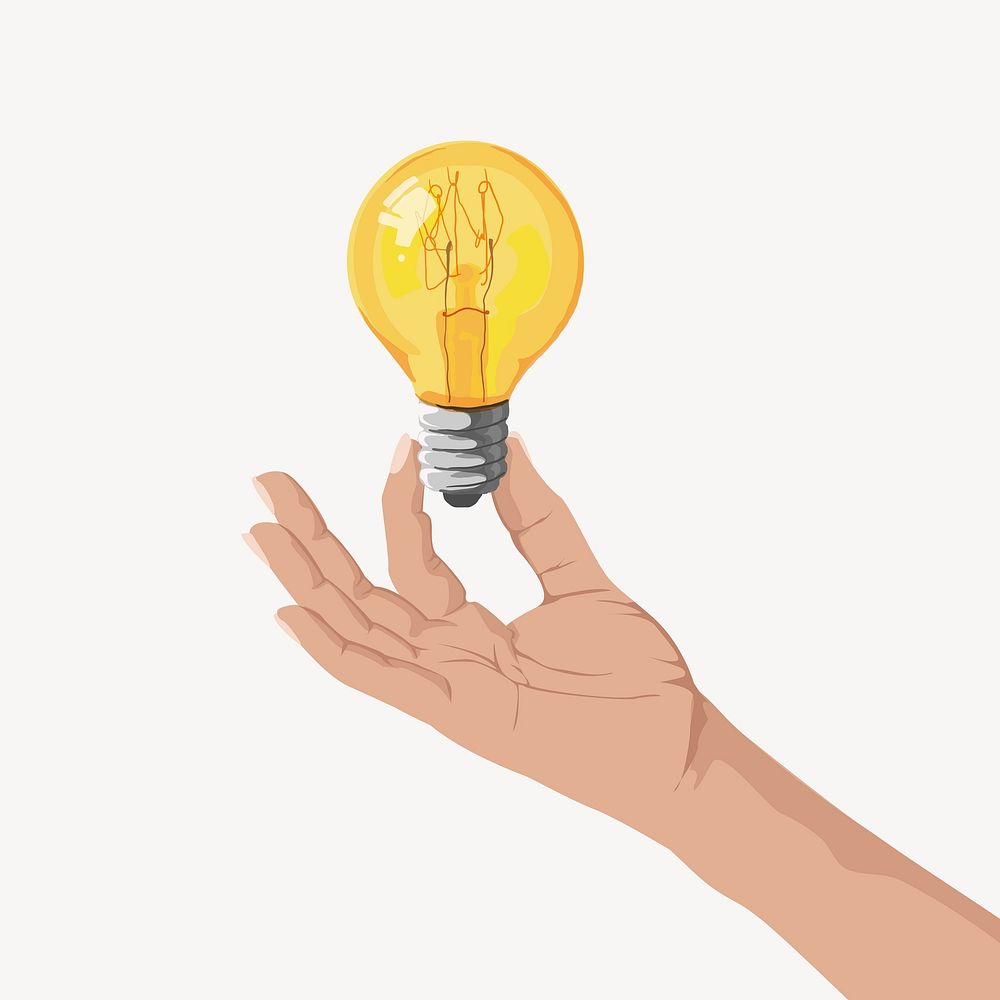 Light bulb, aesthetic illustration vector