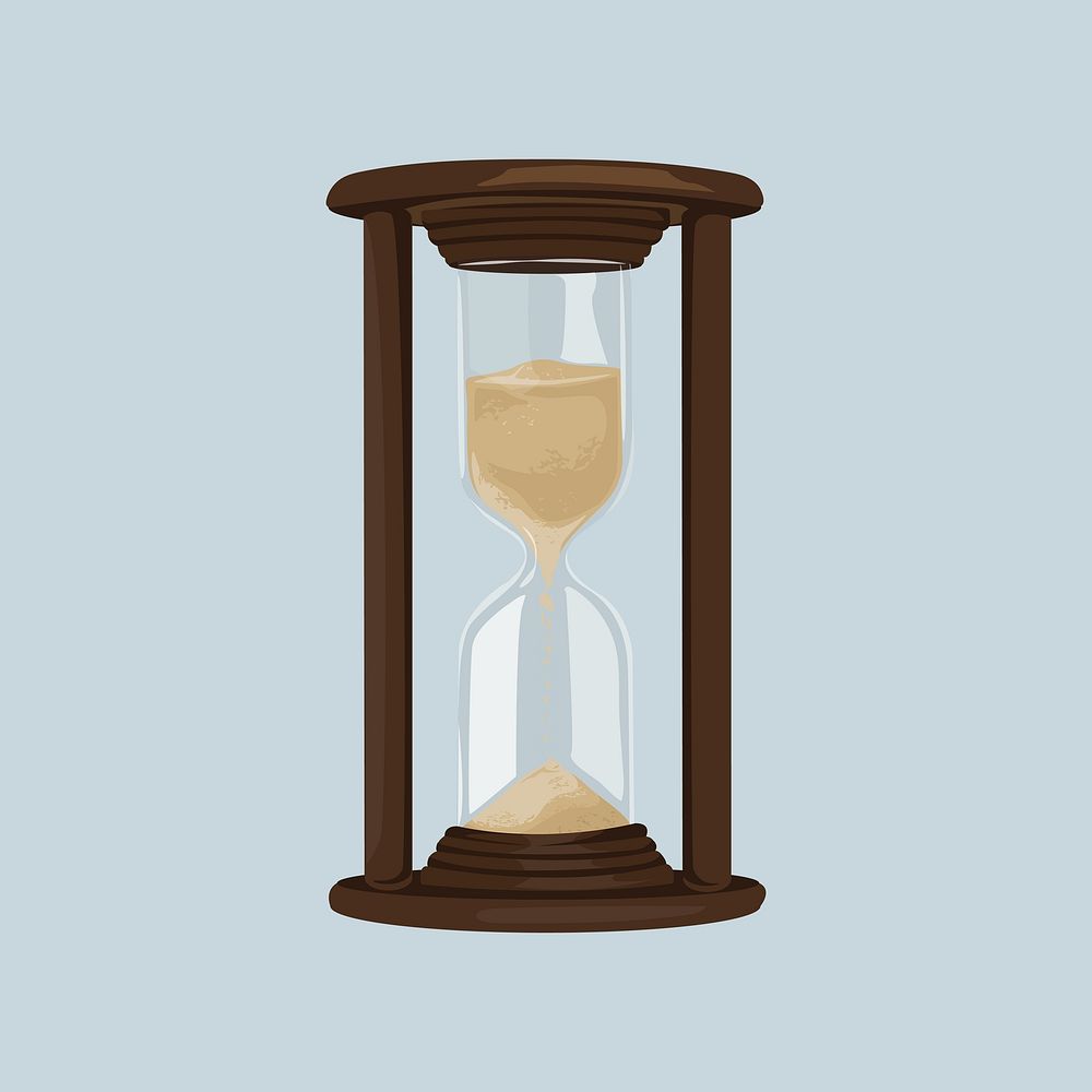 Time hourglass, aesthetic illustration, design resource