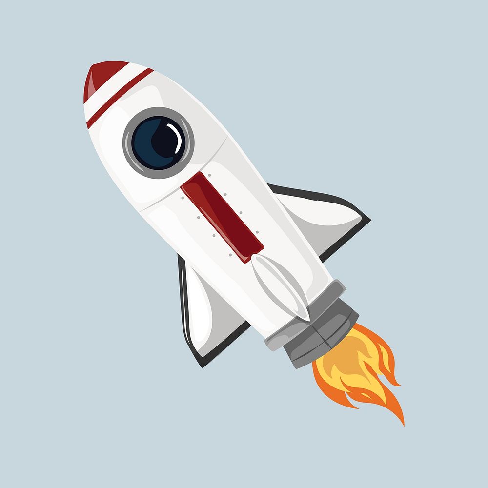 Technology rocket, aesthetic illustration vector