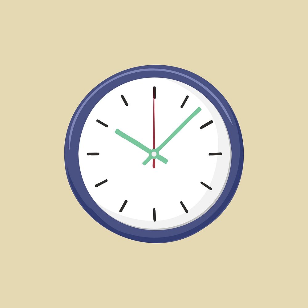 Time clock, aesthetic illustration, design resource