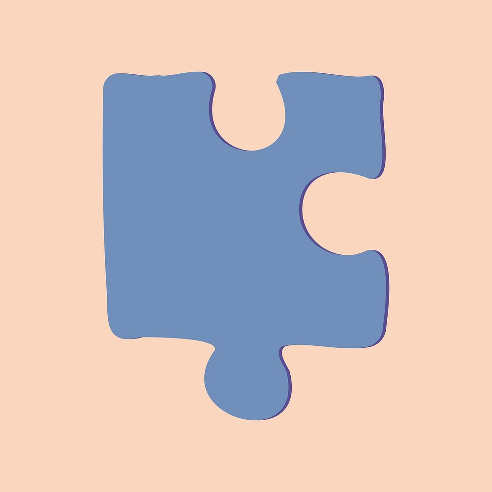 Puzzle piece, aesthetic illustration vector