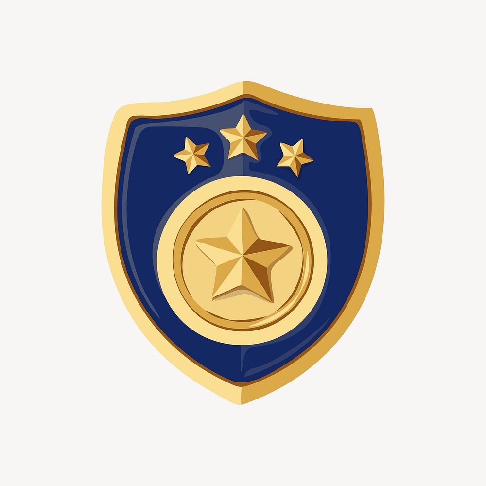 Police badge, aesthetic illustration, design resource