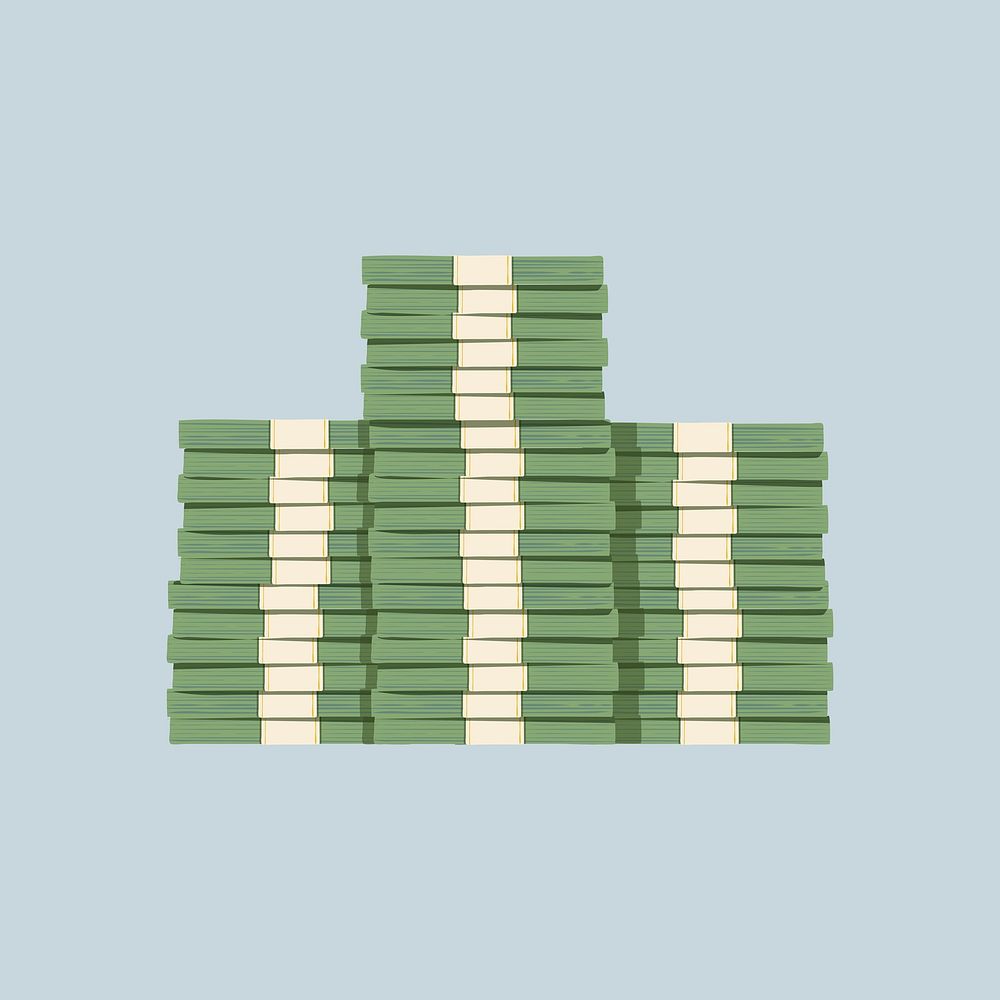 Money stack, aesthetic illustration, design resource