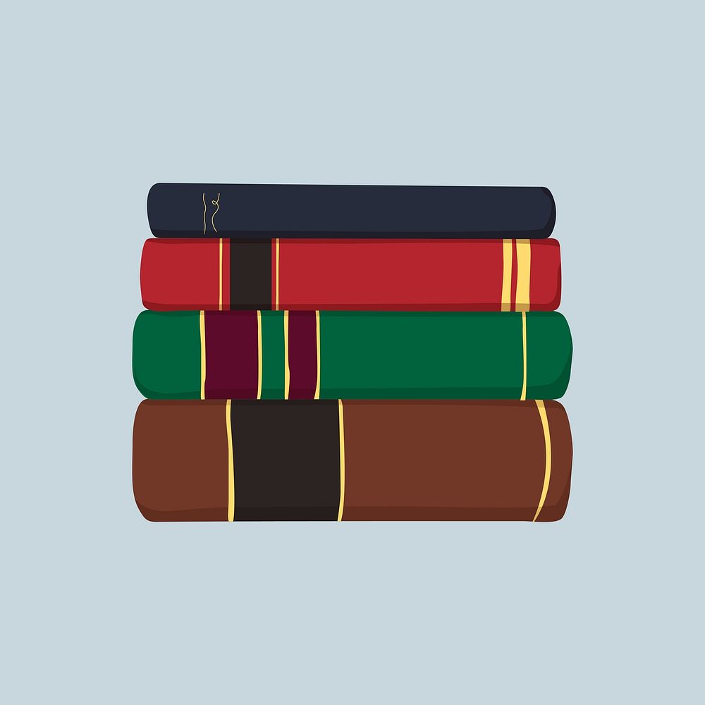 Book stack, aesthetic illustration, design resource