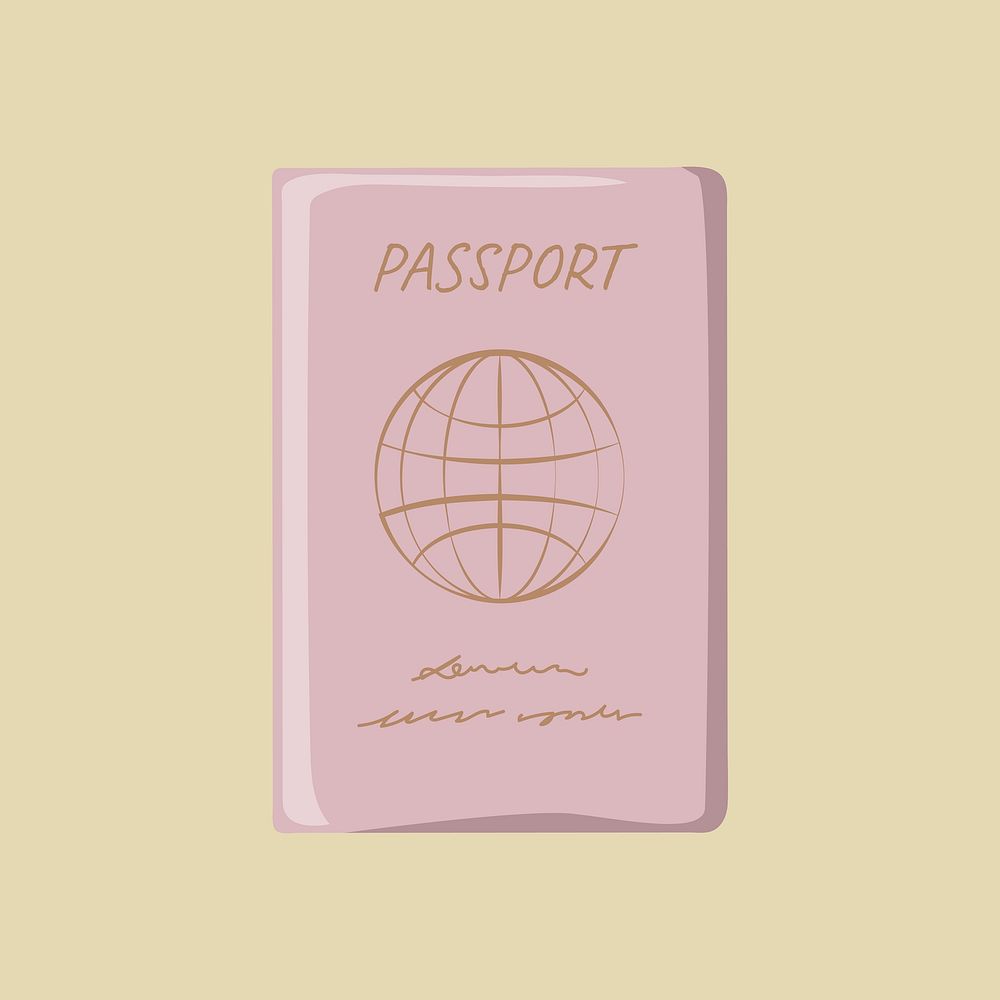 Travel passports, aesthetic illustration, design resource