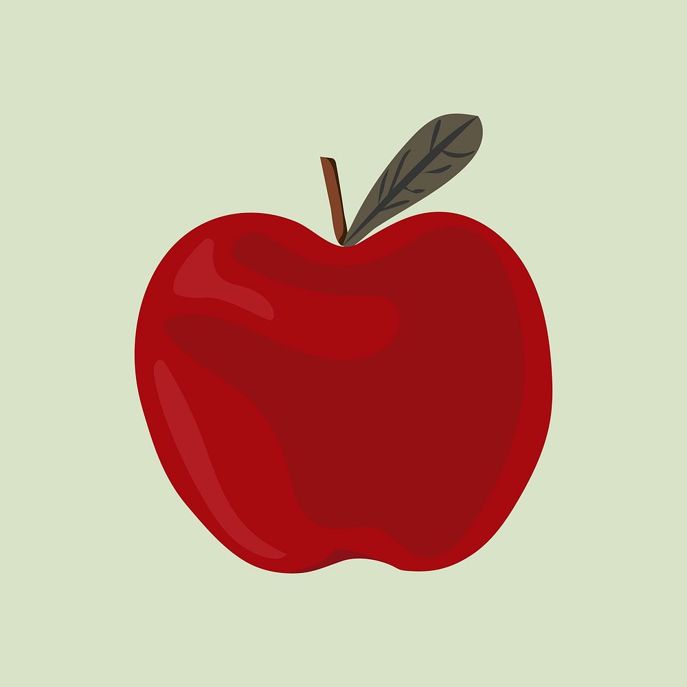Red apple, aesthetic illustration, design resource