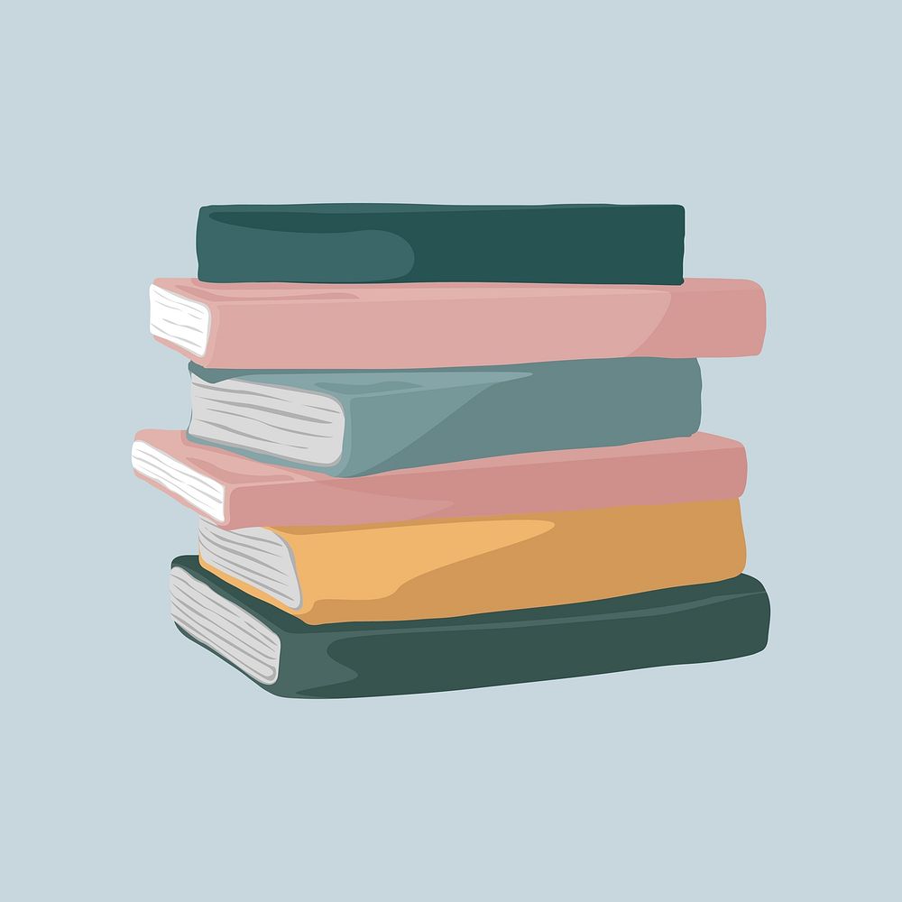 Book stack, aesthetic illustration vector
