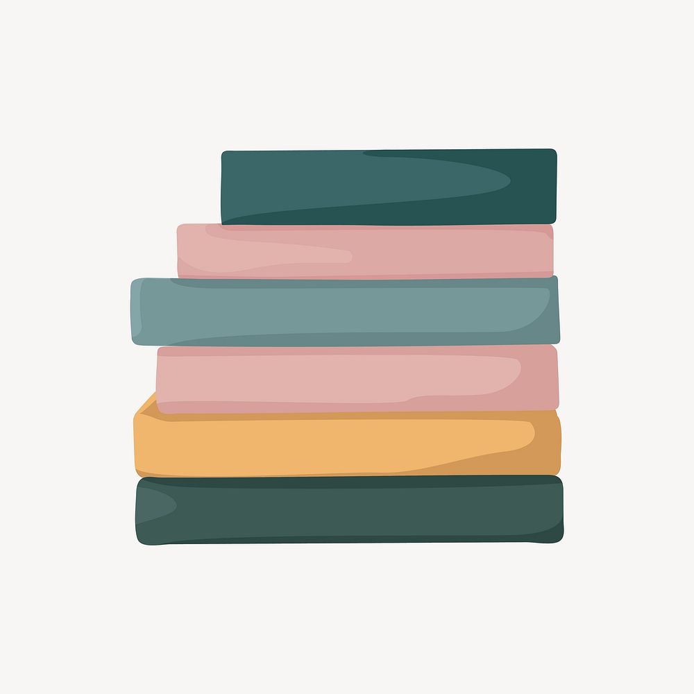 Book stack, aesthetic illustration vector