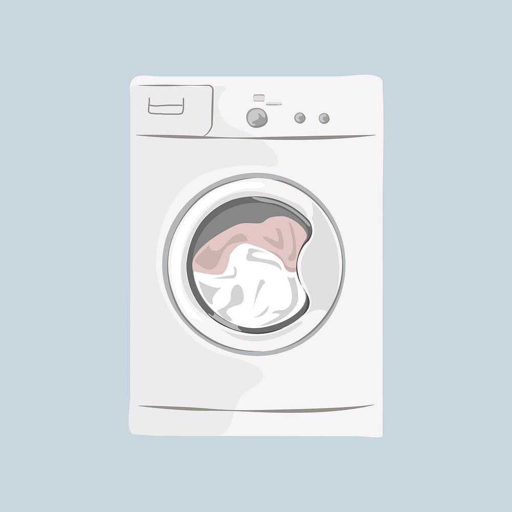 Washing machine, aesthetic illustration, design resource