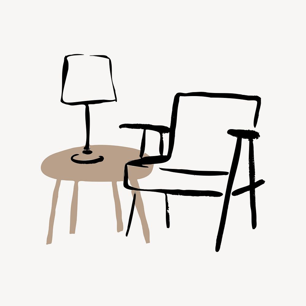 Living room, aesthetic illustration design element 