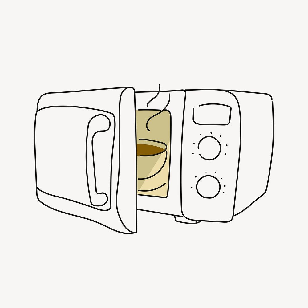 Microwave meal, aesthetic illustration design element 
