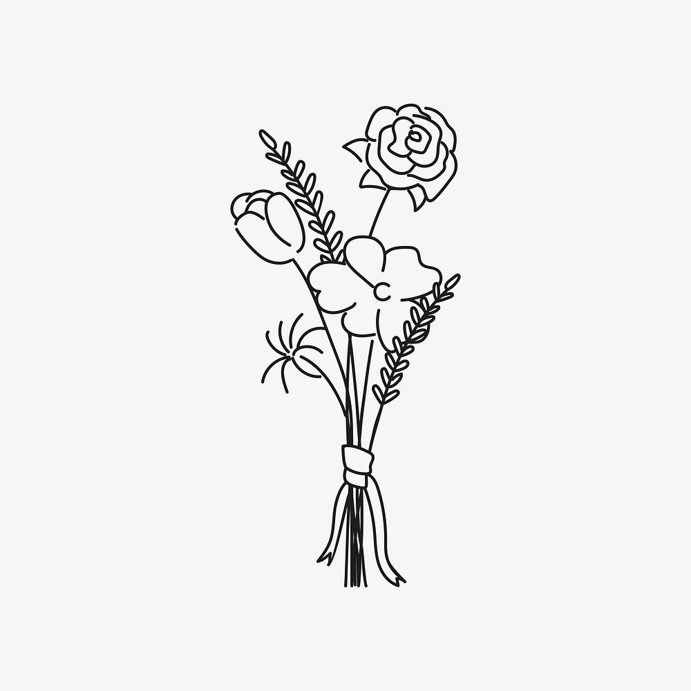 Flower bouquet, aesthetic illustration design element 