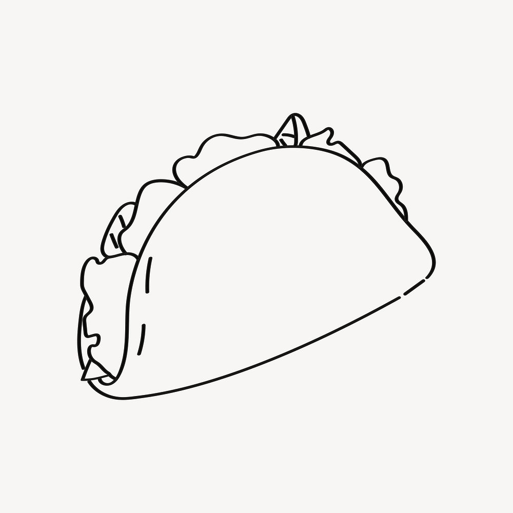 Mexican taco, aesthetic illustration design element 