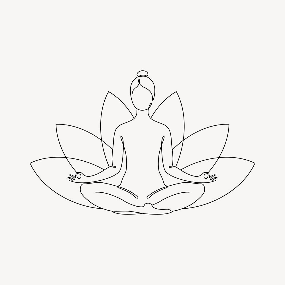 Wellness lotus, aesthetic illustration design element 
