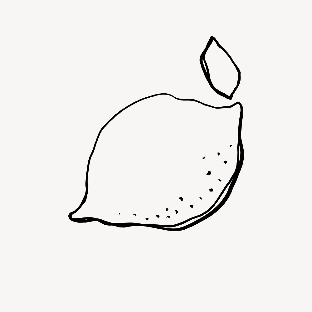 Lemon doodle, aesthetic illustration design element 