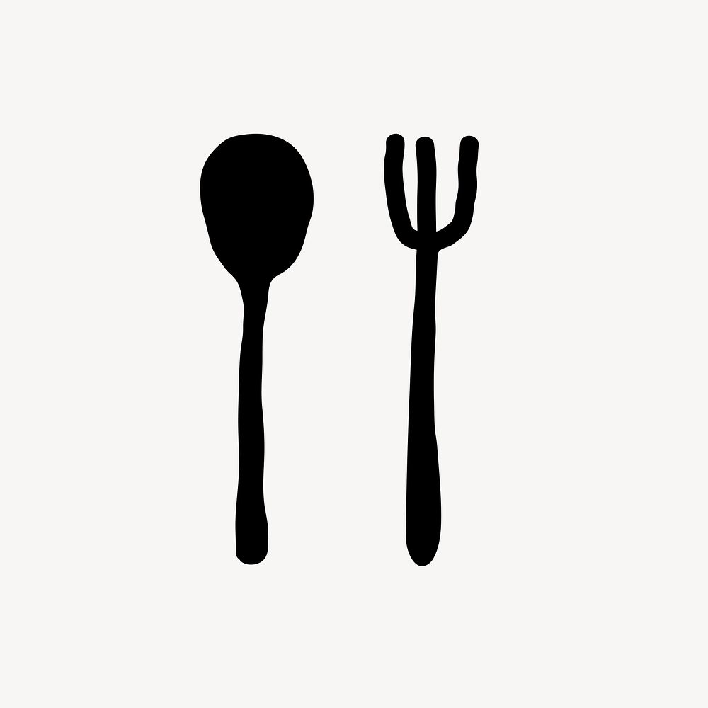 Fork spoon, aesthetic illustration design element 