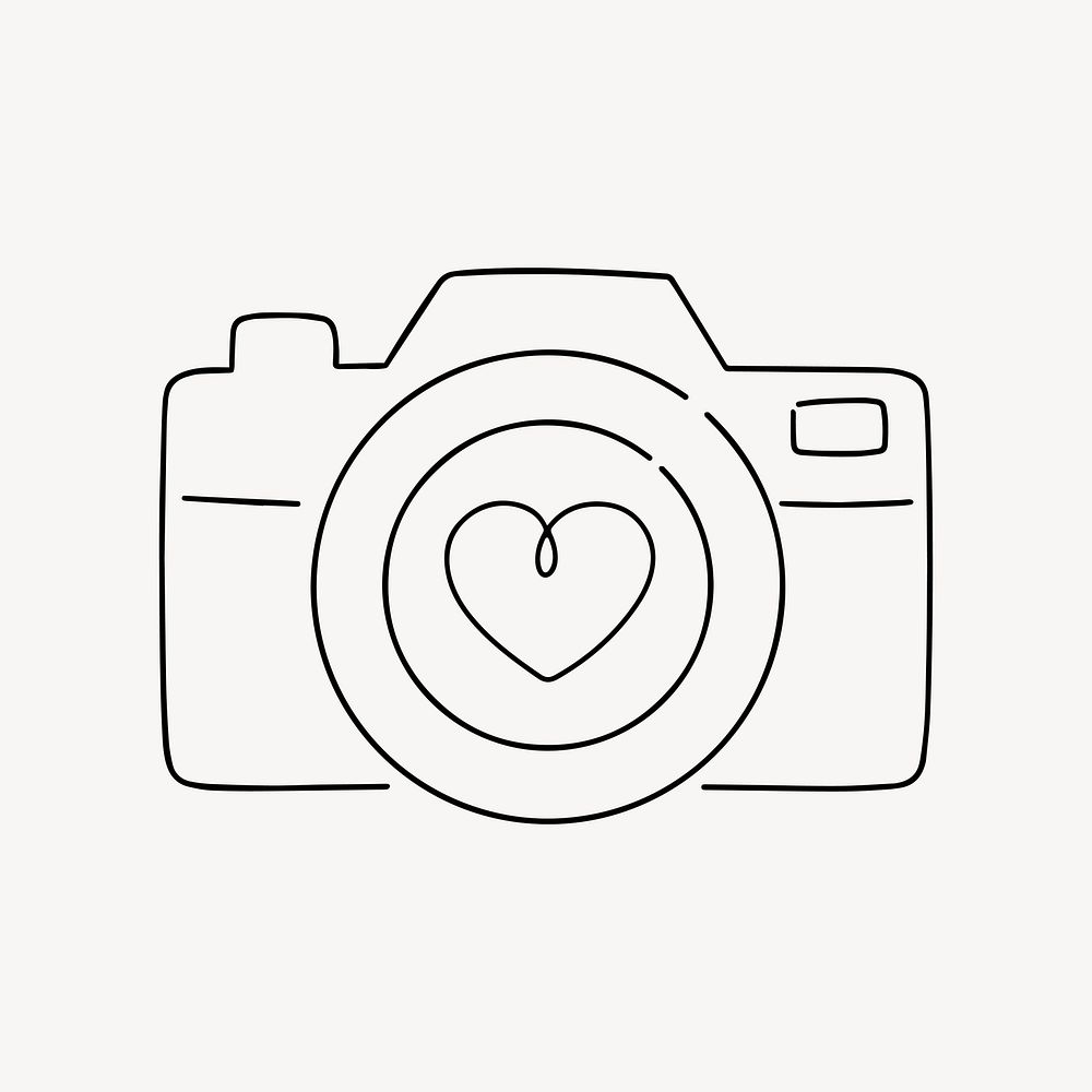 Digital camera, minimal line art | Free Photo Illustration - rawpixel