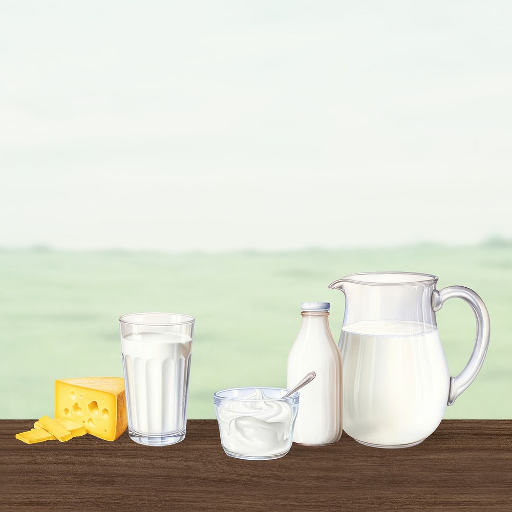 Dairy products, food digital art