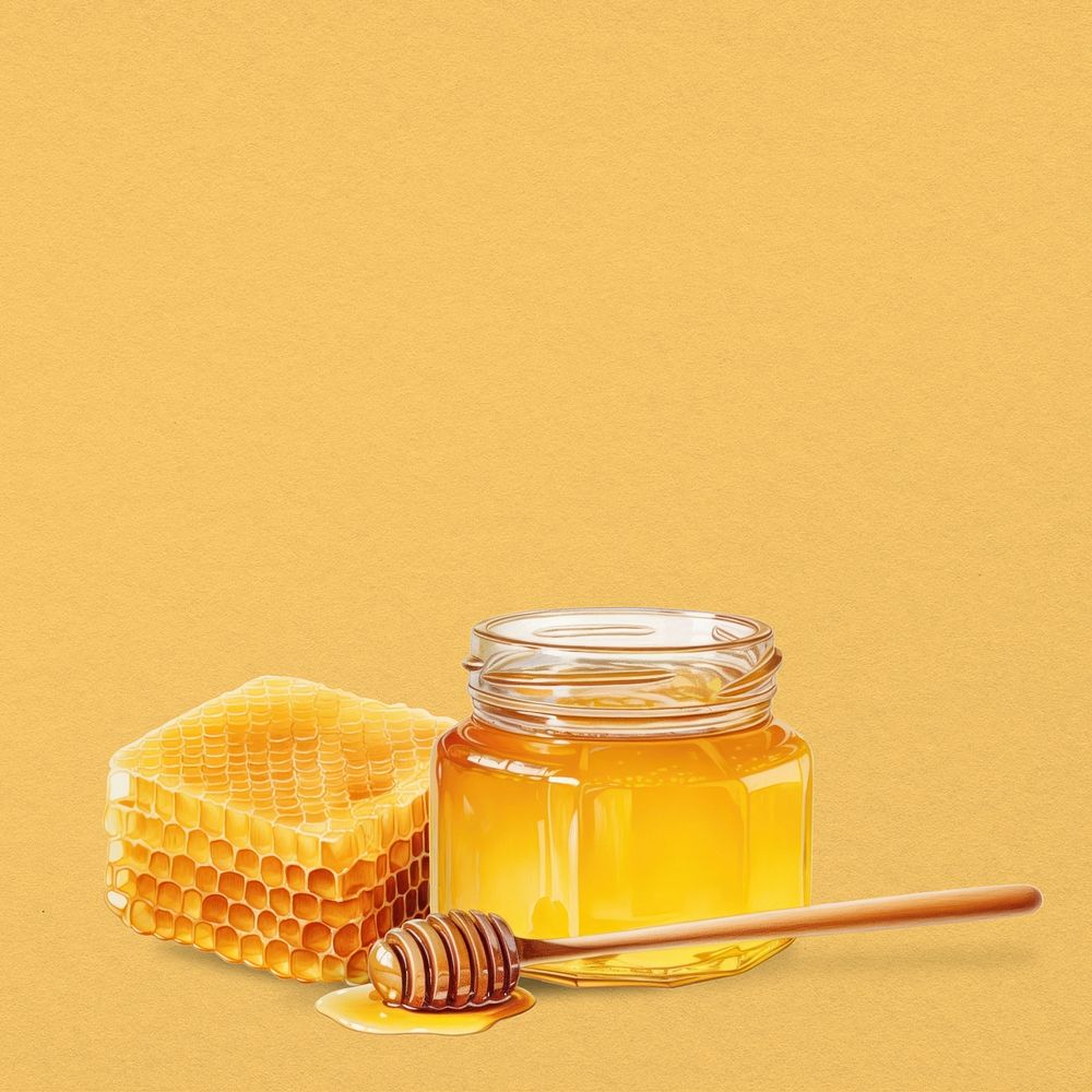 Honey jar, food digital art