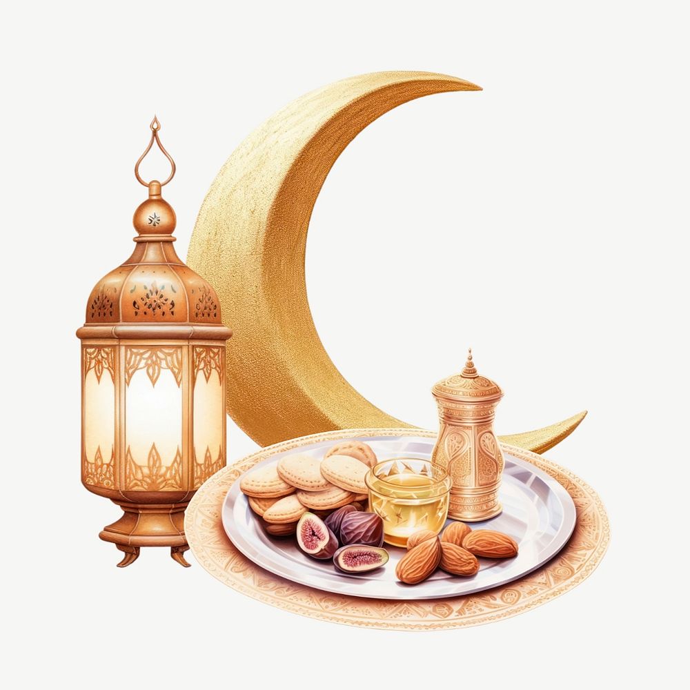 Ramadan iftar food digital art