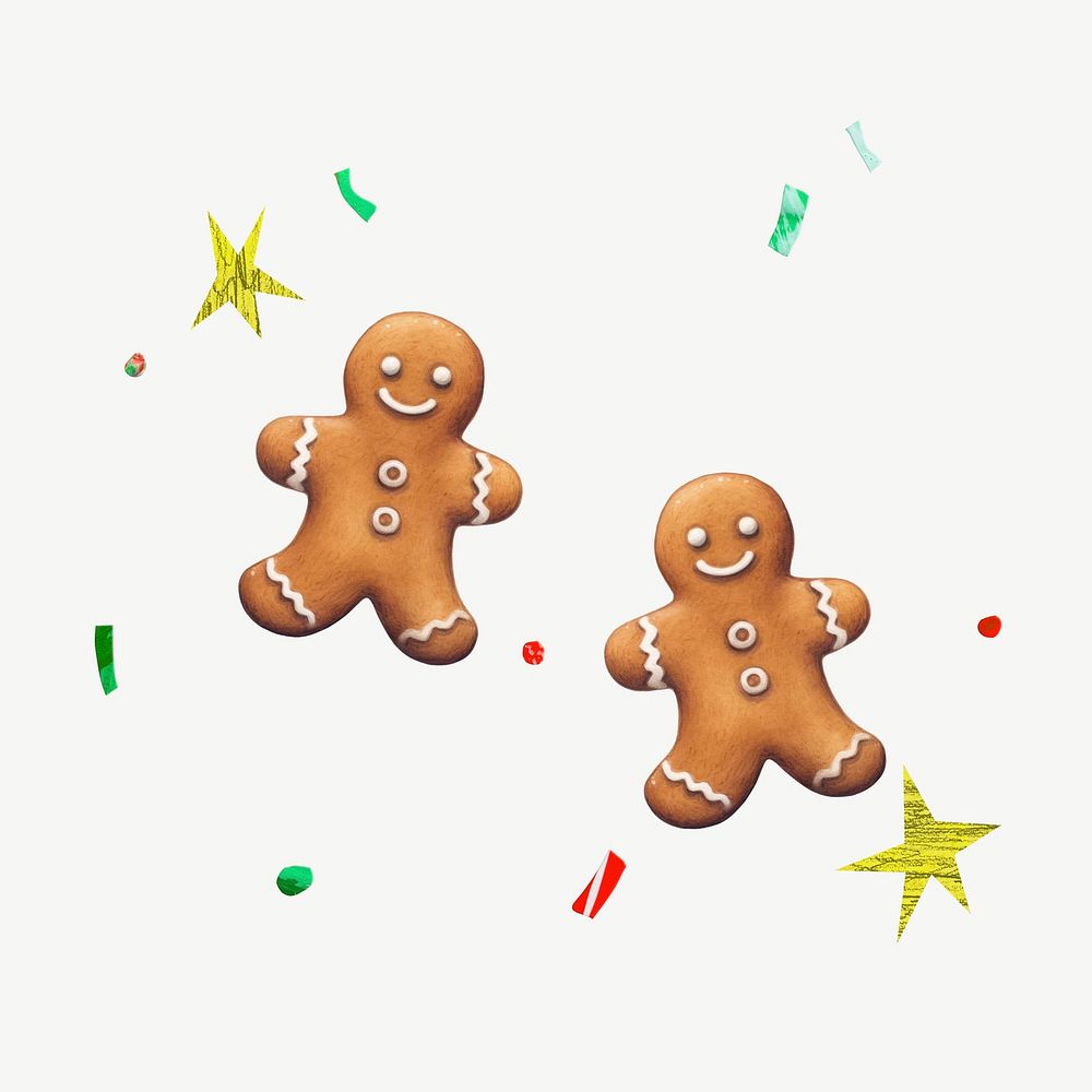 Christmas gingerbread cookies, food digital art