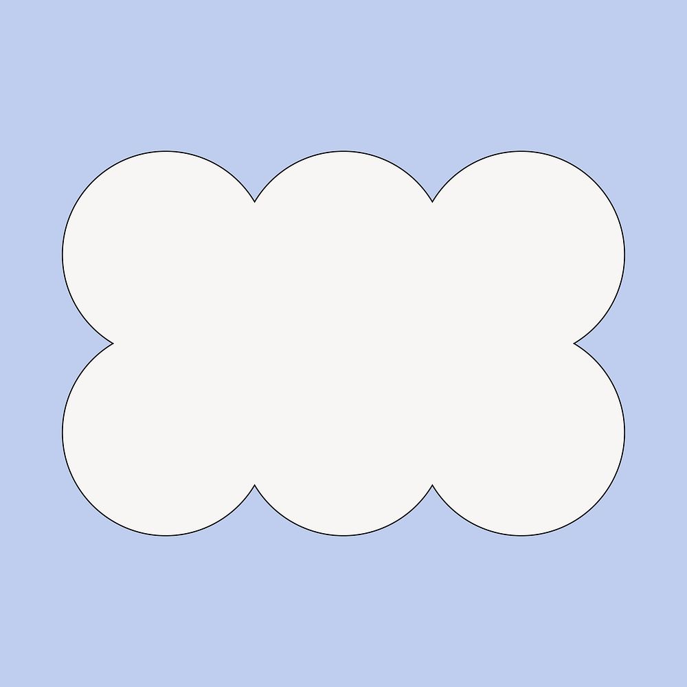 Blue frame cloud shape vector