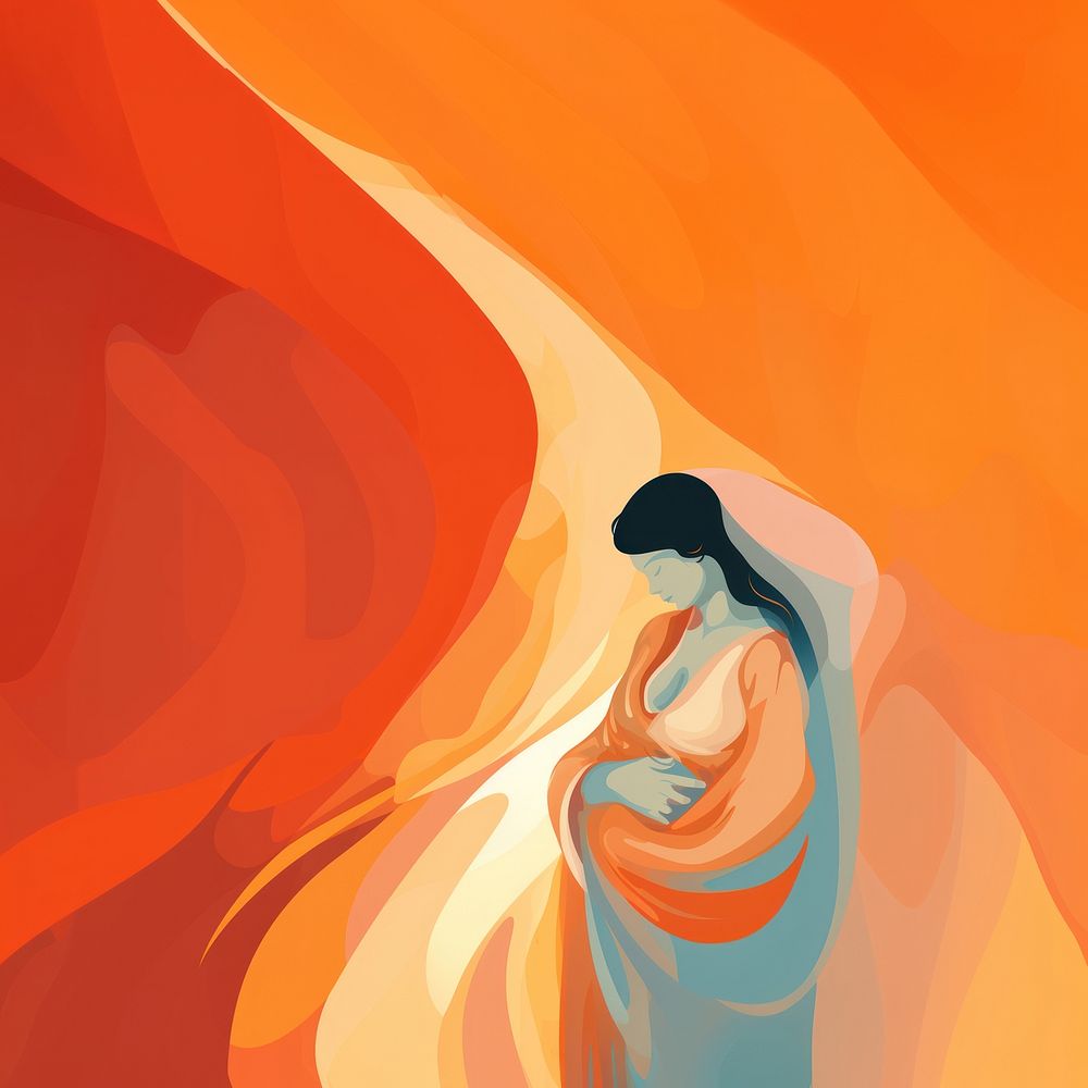Woman being born abstract adult togetherness. AI generated Image by rawpixel.