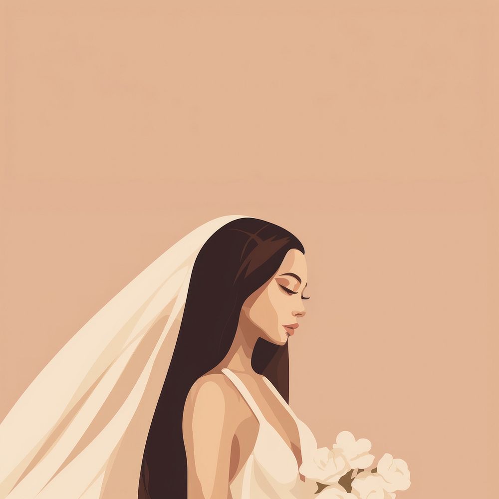 Portrait fashion wedding bride. AI generated Image by rawpixel.