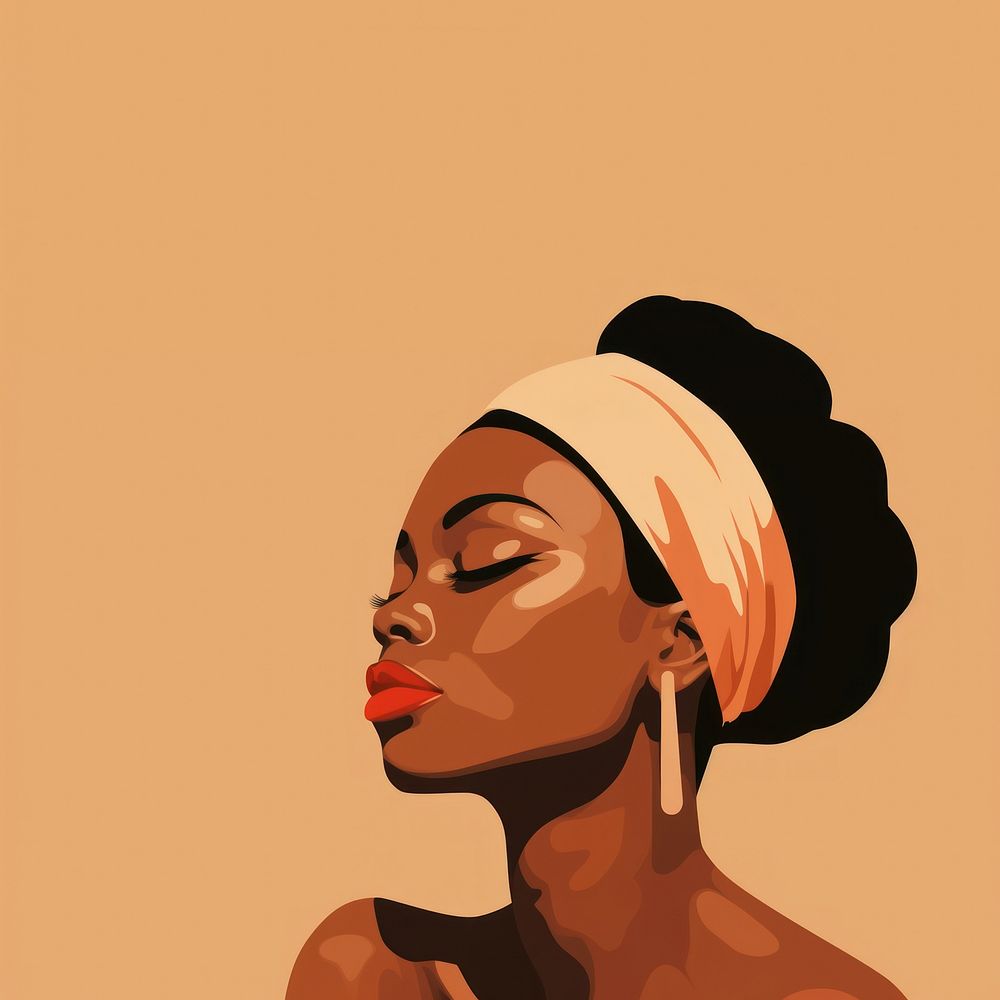 African woman portrait earring adult. AI generated Image by rawpixel.