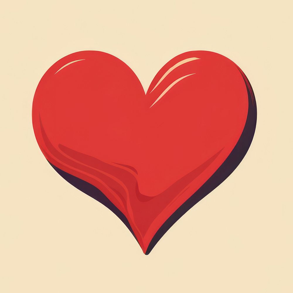 Red heart symbol creativity romance. AI generated Image by rawpixel.
