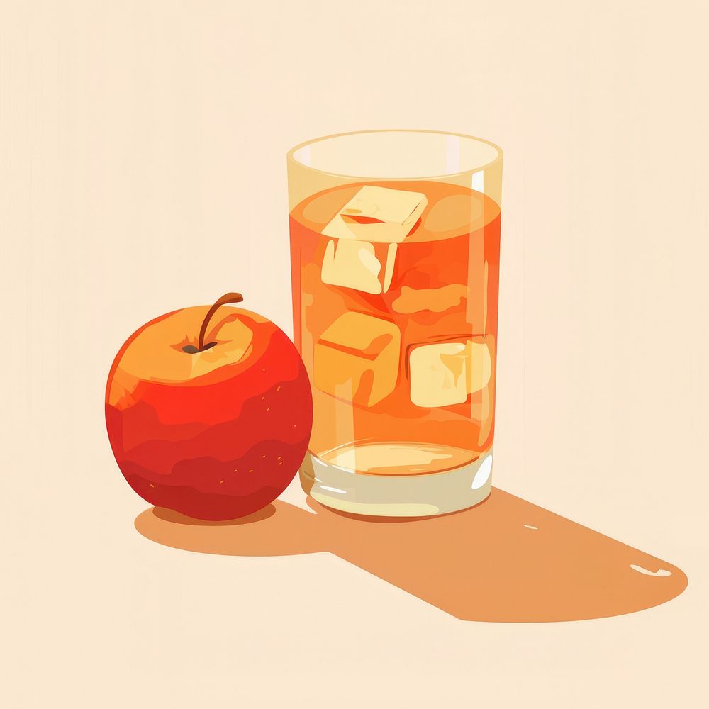 Apple juice drink fruit glass. AI generated Image by rawpixel.