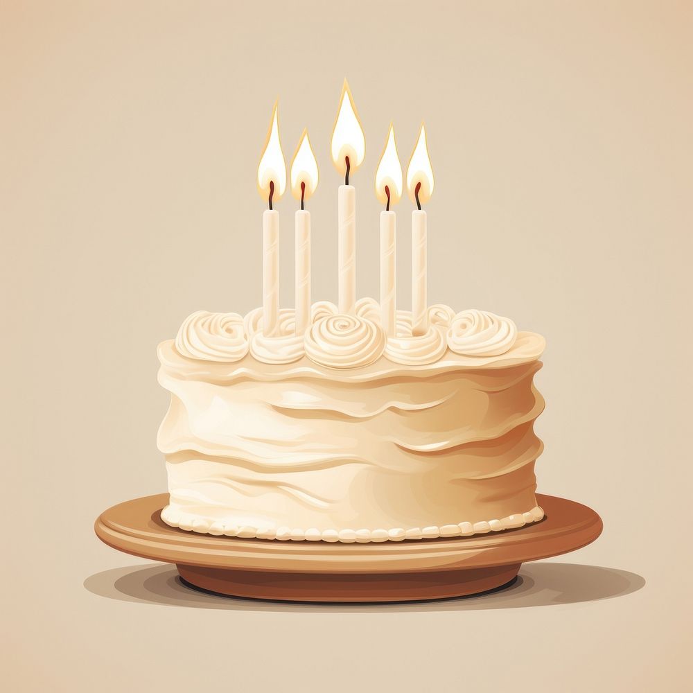 Birthday cake dessert icing cream. AI generated Image by rawpixel.