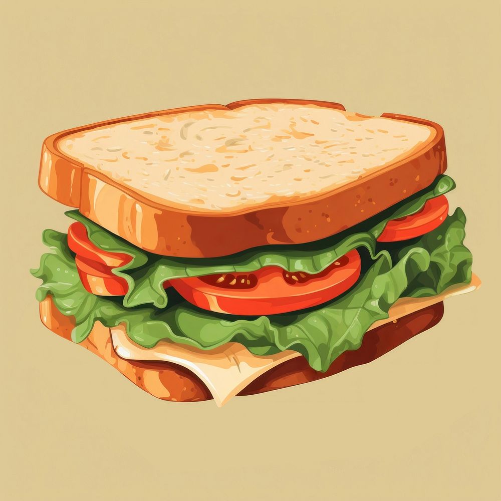 Sandwich food bread lunch. AI generated Image by rawpixel.