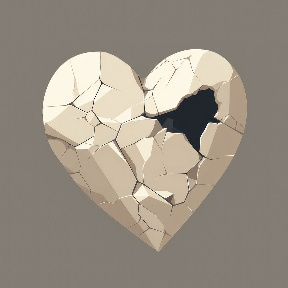 Heart creativity cracked damaged. AI generated Image by rawpixel.