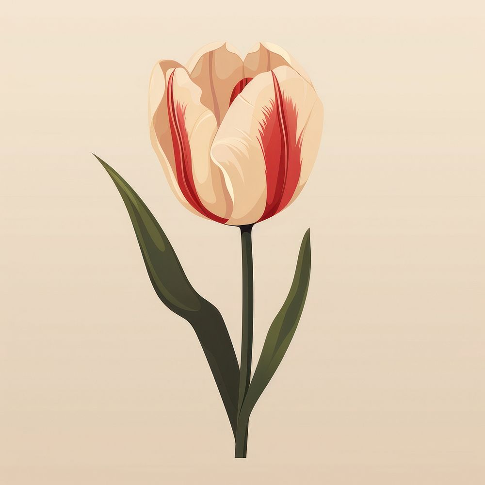 Tulip flower plant inflorescence. 