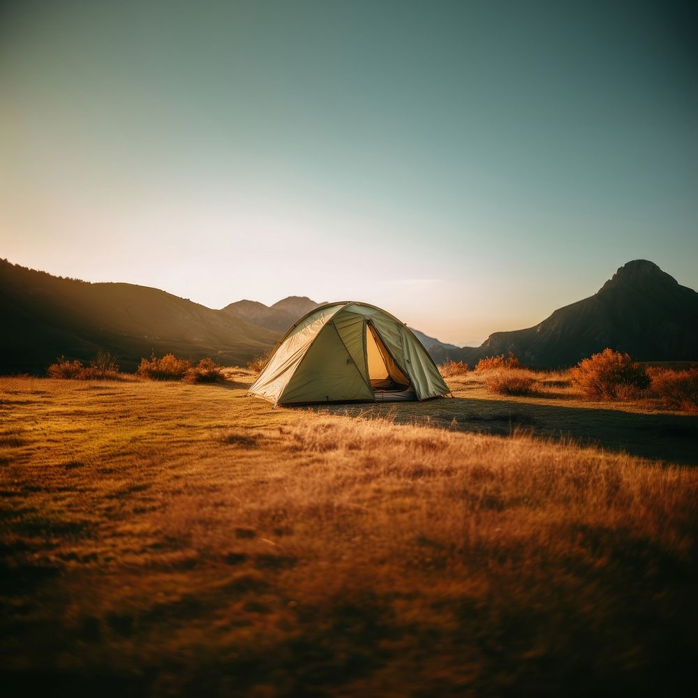 A camping tent outdoors nature tranquility. 