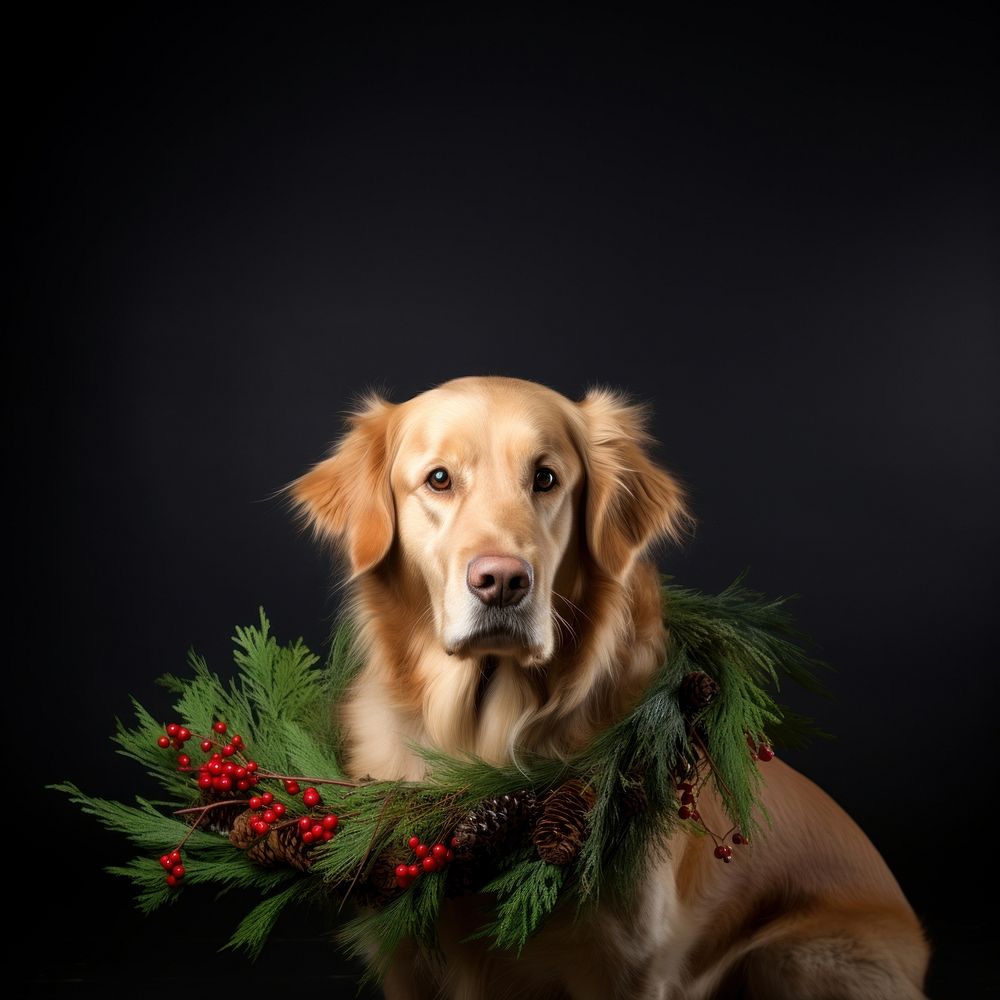 Dog christmas animal mammal. AI generated Image by rawpixel.