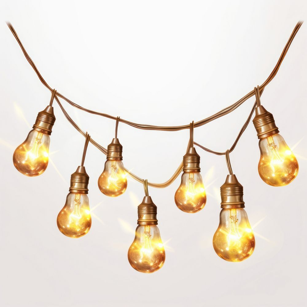 Decorative mini light bulb chandelier lightbulb lamp. AI generated Image by rawpixel.